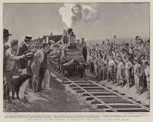 A abertura da estrada de ferro a Buluwayo, a chegada do primeiro trem